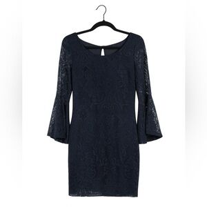 Bcx Size Small Navy Lace Dress. Excellent Condition. 28” Waist, 33” Length